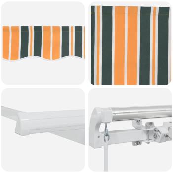 Manuelle Einziehbare Markise Grün und Gelb 300x250 cm, Markisen-Ersatzstoff für 3x2.5 m Rahmen Grün und Gelb