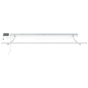 manuelle einziehbare Markise mit LED Grün und Gelb 300x250 cm, Markisen Ersatzstoff für 3x2.5 m Rahmen Grün und Gelb