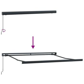 Manuelle Ausziehbare Markise Grün und Gelb 300x250 cm, Markisenersatzstoff für 3x2,5 m Rahmen Grün und Gelb