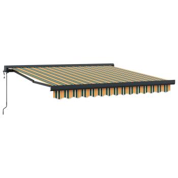 Automatische einziehbare Markise Grün und Gelb 300x250 cm, Markisen Ersatzstoff für 3x2,5 m Rahmen Grün und Gelb