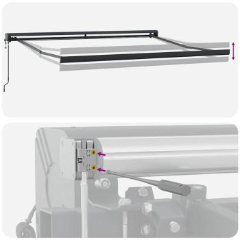 Automatische einziehbare Markise Grün und Gelb 300x250 cm, Markisen Ersatzstoff für 3x2,5 m Rahmen Grün und Gelb