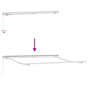 manuelle einziehbare Markise Grün und Weiß 300x250 cm, Markisen Ersatzstoff für 3x2,5 m Rahmen Grün und Weiß