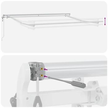Automatische Einziehbare Markise Grün und Weiß 300x250 cm, Markisenersatzstoff für Rahmen 3x2.5 m Grün und Weiß