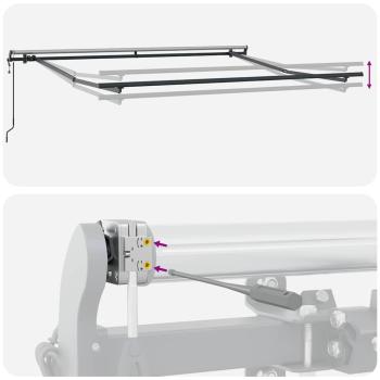 Automatische Einziehbare Markise Grün und Weiß 300x250 cm, Markisen-Ersatzstoff für 3x2.5 m Rahmen Grün und Weiß