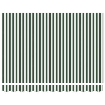 Manuelle Einziehbare Markise Grün und Weiß 300x250 cm, Markisenersatzstoff für 3x2,5 m Rahmen Grün und Weiß