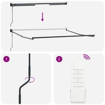 ARDEBO.de - Automatische Einziehbare Markise Grün und Weiß 300x250 cm, Markisen-Ersatzstoff für 3x2,5 m Rahmen Grün und Weiß