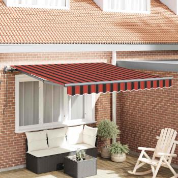 ARDEBO.de - automatische einziehbare Markise Orange und Braun 350x250 cm