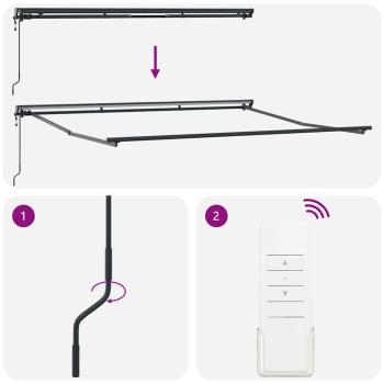 Automatische Einziehbare Markise mit LED in Orange und Braun 350x250 cm