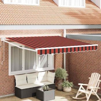 ARDEBO.de - Automatische Einziehbare Markise Orange und Braun 350x250 cm