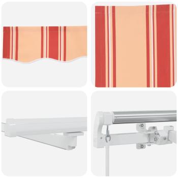 Manuelle Einziehbare Markise mit LED in Gelb und Orange 350x250 cm