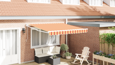 Automatische Einziehbare Markise Gelb und Orange 350x250 cm