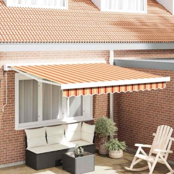 ARDEBO.de - Automatische einziehbare Markise in Gelb und Orange, 350x250 cm