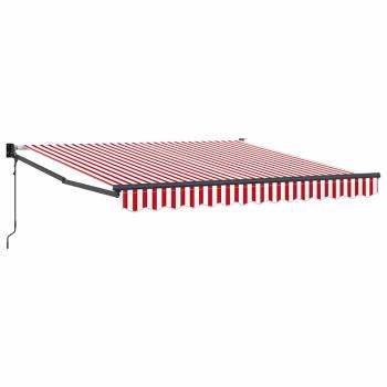 Automatische Einziehbare Markise Rote und Weiße Streifen 350x250 cm