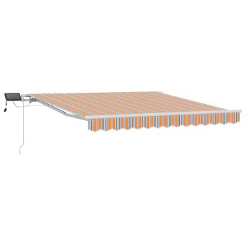 Manuelle einziehbare Markise mit LED und buntem Streifen 350x250 cm