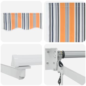 Automatische Einziehbare Markise Multicolor Streifen 350x250 cm