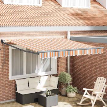 ARDEBO.de - Automatische Einziehbare Markise Gestreift 350x250 cm