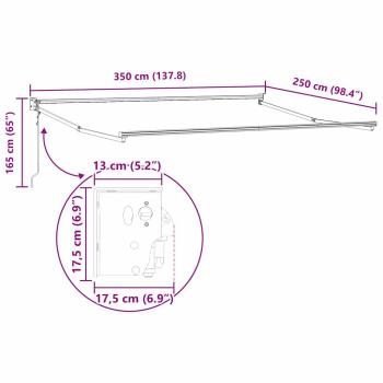 Automatische Einziehbare Markise Gestreift 350x250 cm