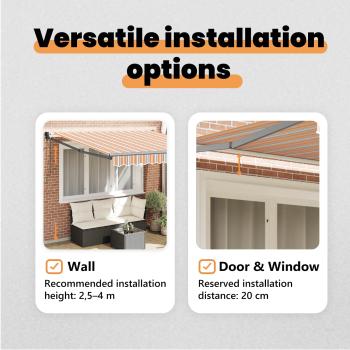 Automatische Einziehbare Markise Gestreift 350x250 cm