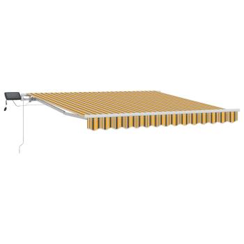 Manuelle einziehbare Markise mit bunten LED-Streifen 350x250 cm