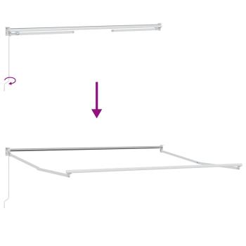 manuelle einziehbare Markise Schwarz 350x250 cm, Markisenersatzstoff für 3,5x2,5 m Rahmen Schwarz