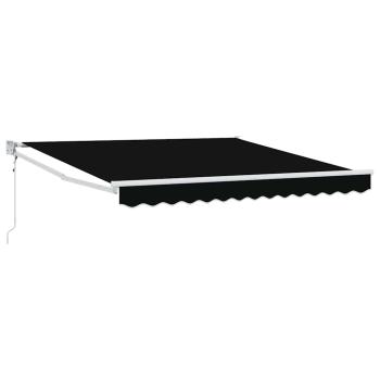 Automatische Einziehbare Markise Schwarz 350x250 cm, Markisen-Ersatzstoff für 3,5x2,5 m Rahmen Schwarz