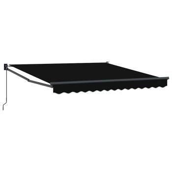 ARDEBO.de - Manueller Einziehbarer Markise Schwarz 350x250 cm, Markisen-Ersatzstoff für 3.5x2.5 m Rahmen Schwarz