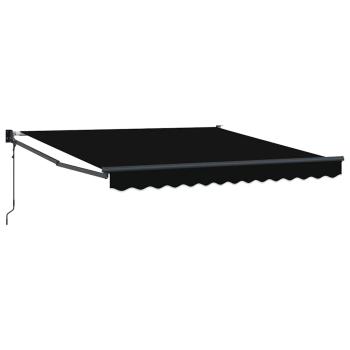 automatische einziehbare Markise Schwarz 350x250 cm, Markisen-Ersatzstoff für 3.5x2.5 m Rahmen Schwarz