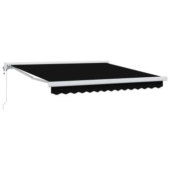 Automatische einziehbare Markise Schwarz 350 x 250 cm, Markisen-Ersatzstoff für 3,5 x 2,5 m Rahmen Schwarz