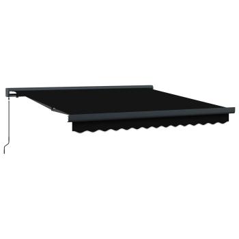 Manuelle einziehbare Markise Schwarz 350x250 cm, Markisen-Ersatzstoff für 3,5x2,5 m Rahmen Schwarz