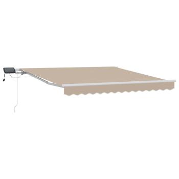 manuelle Markise mit LED Beige 350x250 cm, Markisen Ersatzstoff für 3,5x2,5 m Rahmen Beige