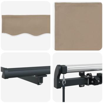 Manuelle einziehbare Markise Beige 350x250 cm, Markisen Ersatzstoff für 3.5x2.5 m Rahmen Beige