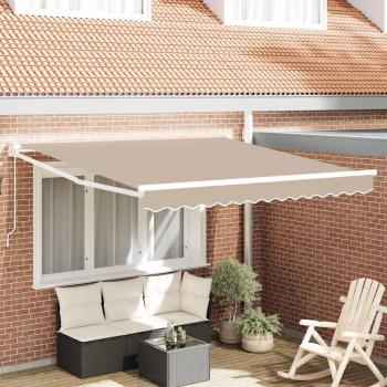 ARDEBO.de - Manuelle Einziehbare Markise Beige 350x250 cm, Ersatzstoff für Markise für 3,5x2,5 m Gestell Beige
