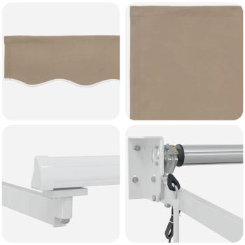 Automatische Einziehbare Markise Beige 350x250 cm, Markisen-Ersatzstoff für 3.5x2.5 m Rahmen Beige