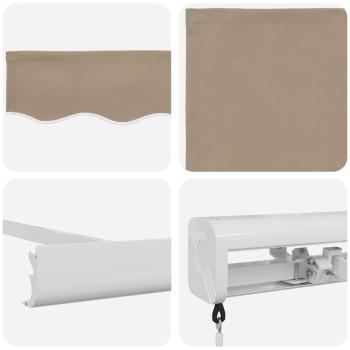 Manuelle Einziehbare Markise Beige 350x250 cm, Markisen-Ersatzstoff für Rahmen 3.5x2.5 m Beige