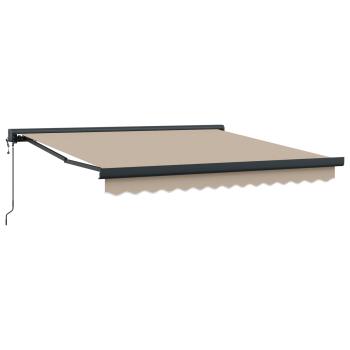 ARDEBO.de - Automatische einziehbare Markise Beige 350x250 cm, Markisen-Ersetzungsstoff für 3.5x2.5 m Rahmen Beige
