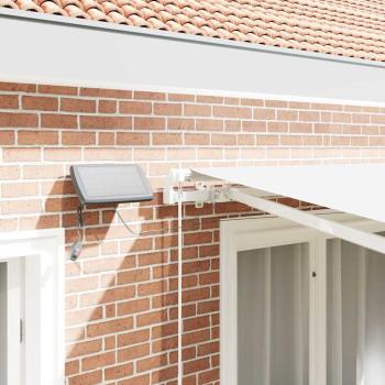 ARDEBO.de - manuelle einziehbare Markise mit LED Weiß 350x250 cm, Markisenersatzstoff für 3,5x2,5 m Rahmen Weiß