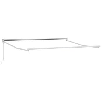 manuelle einziehbare Markise Weiß 350x250 cm, Markisen Ersatzstoff für Rahmen 3.5x2.5 m Weiß