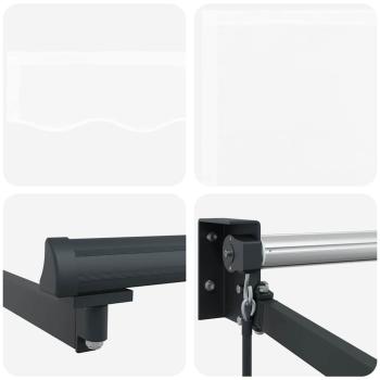 ARDEBO.de - Manuelle Einziehbare Markise Weiß 350x250 cm, Markisenersatzstoff für 3,5x2,5 m Rahmen Weiß