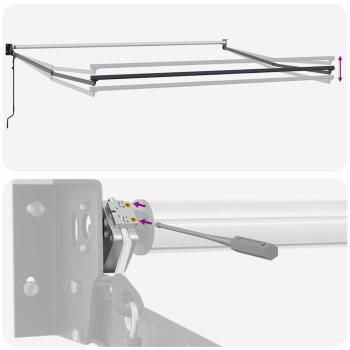 automatische einziehbare Markise Weiß 350x250 cm, Markisen-Ersatzstoff für 3,5x2,5 m Rahmen Weiß