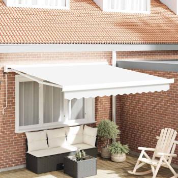 ARDEBO.de - Automatische einziehbare Markise Weiß 350x250 cm, Markisenersatzgewebe für 3,5x2,5 m Rahmen Weiß