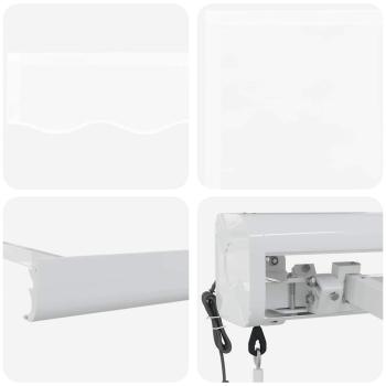 Automatische einziehbare Markise Weiß 350x250 cm, Markisenersatzgewebe für 3,5x2,5 m Rahmen Weiß