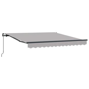 Hellgraue manuelle einziehbare Markise 350x250 cm, Markisen-Ersatzstoff für 3,5x2,5m Gestell Hellgrau