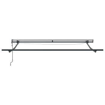Automatische einziehbare Markise mit LED Hellgrau 350x250 cm, Markisenersatzstoff für Rahmen 3,5x2,5 m Hellgrau