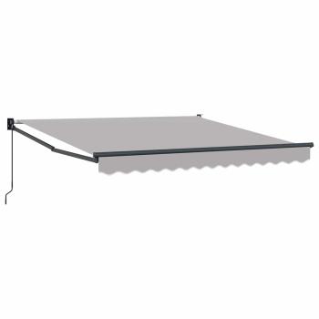 manuelle einziehbare Markise hellgrau 350x250 cm, Markisen-Ersatzstoff für 3.5x2.5 m Rahmen hellgrau