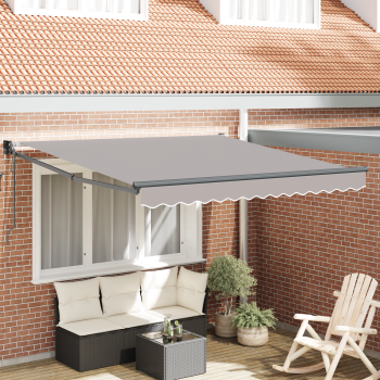 Automatische Einziehbare Markise Hellgrau 350x250 cm, Markisen-Ersatzgewebe für 3.5x2.5 m Rahmen Hellgrau