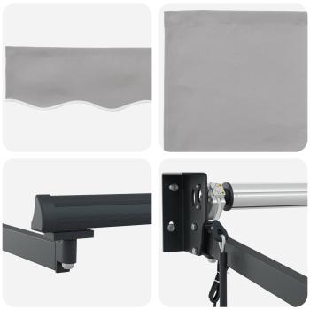 Automatische Einziehbare Markise Hellgrau 350x250 cm, Markisen-Ersatzgewebe für 3.5x2.5 m Rahmen Hellgrau