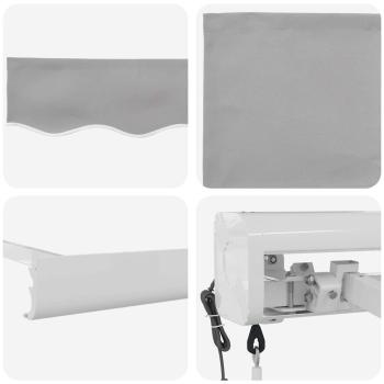 Automatische Einziehbare Markise Hellgrau 350x250 cm, Markisenersatzstoff für 3.5x2.5 m Rahmen Hellgrau