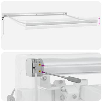 Automatische Einziehbare Markise Hellgrau 350x250 cm, Markisenersatzstoff für 3.5x2.5 m Rahmen Hellgrau