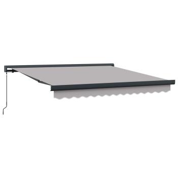 Manuelle Einziehbare Markise Hellgrau 350x250 cm, Markisen-Ersatzstoff für 3.5x2.5 m Rahmen Hellgrau