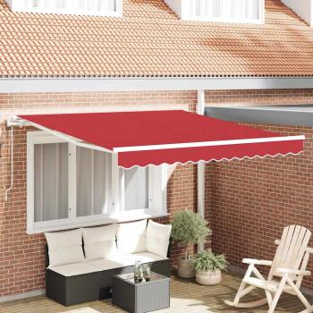 ARDEBO.de - Automatische Einziehmarkise Rot 350x250 cm, Markisen Ersatzstoff für 3,5x2,5 m Rahmen Rot
